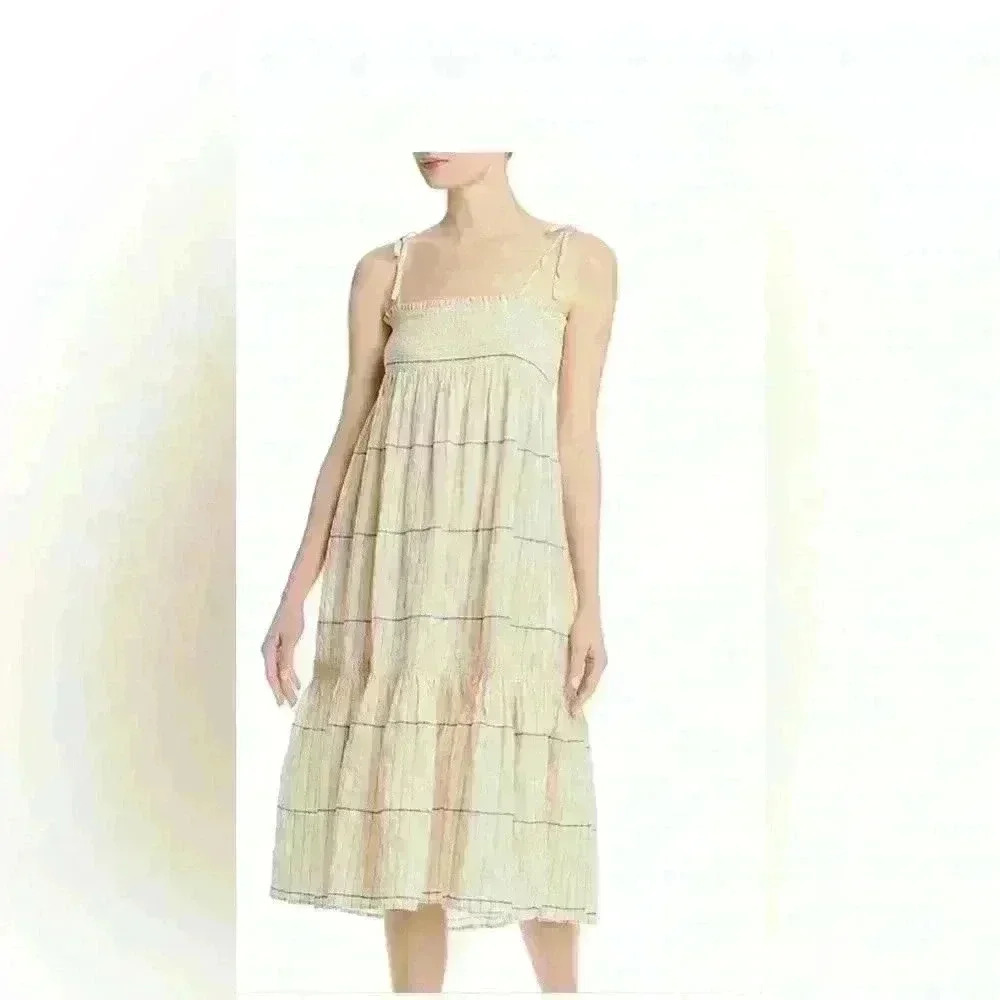 Sun Dress TORY BURCH CONVERTIBLE DRESS IN IVORY/BLUE Size S/P